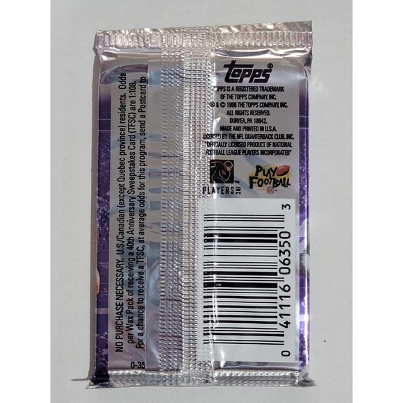 1996 Topps NFL Football 40th Anniversary Sealed Factory Packs x8 - Picture 3 of 3